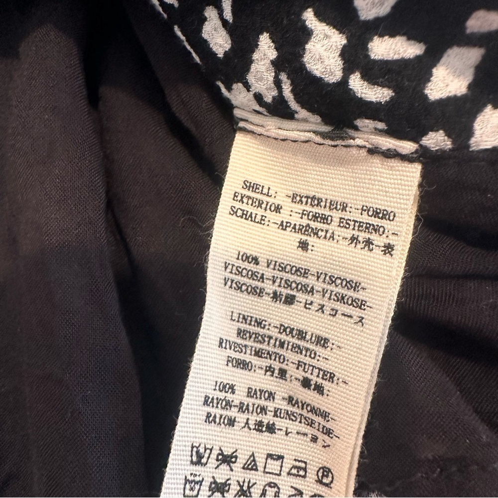 Free People Black White Looking for Love Short Sleeve Midi Dress Size 4 - Picture 12 of 12